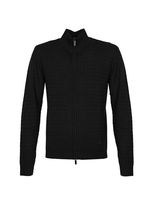 Cardigan in misto lana e lyocell con zip GIORGIO ARMANI | EM003503 AF14113UB109